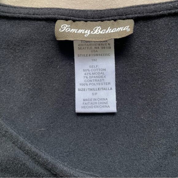 Tommy Bahama Black Cold Shoulder Style Mixed Fabric Dress Size Small - Picture 2 of 5